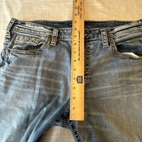 Silver Jeans Co Zac Relaxed‎ Straight Leg Jeans Mens 35/32 Blue Fade - Picture 10 of 12